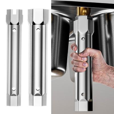 Silver Pipe Spanner Repair Tool Hexagon Sink Faucet Tool Durable Socket Wrench  Pipe Maintenance