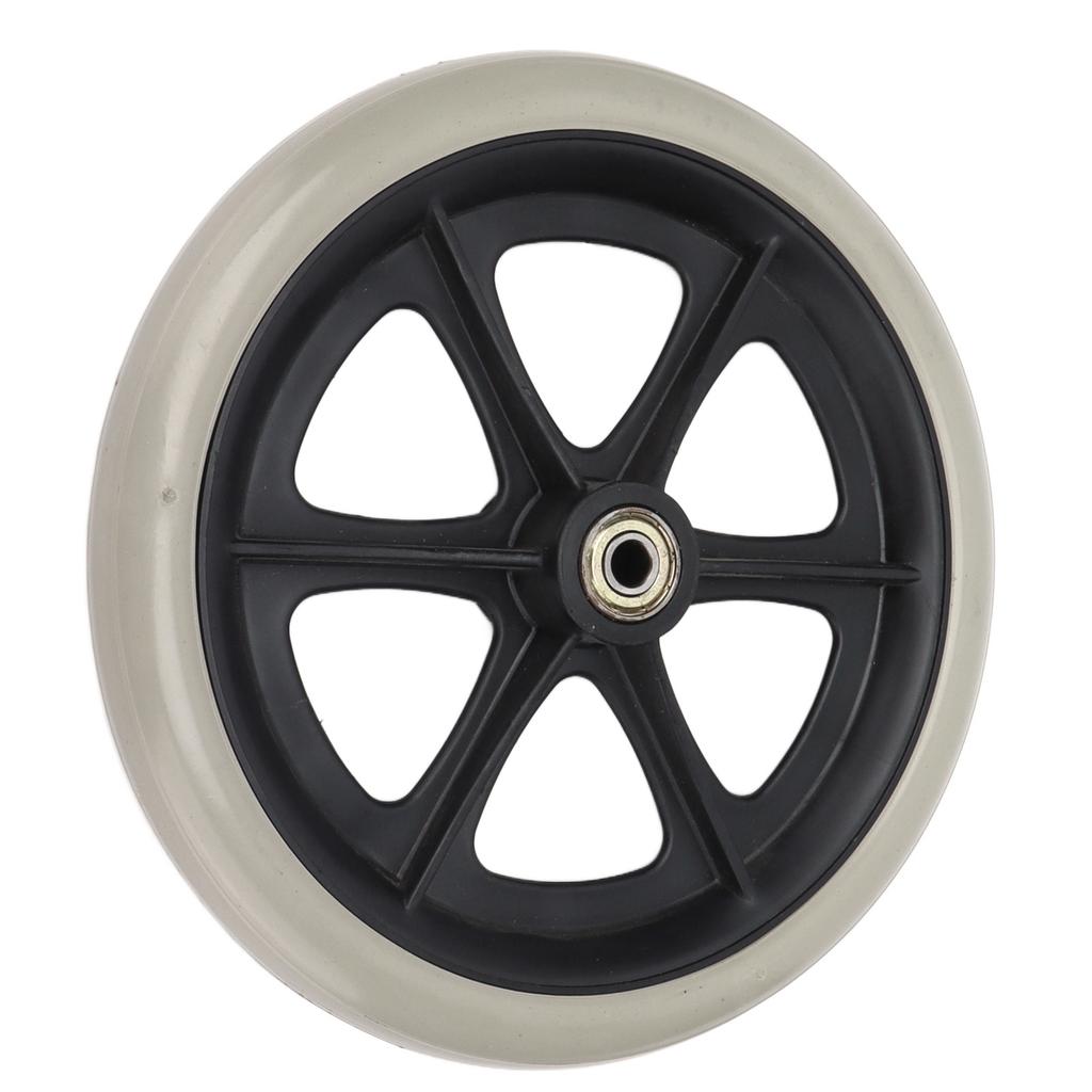 Wheelchair Wheel 8in PU Walker Caster Replacement Skidproof with Ball Bearing Grey