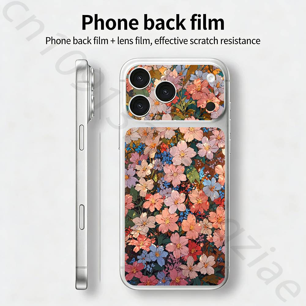 flower TICKET Decal Skin Wrap for iPhone 17 Pro/Pro max Protective Film for Back, Frame, Camera