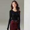 CARBAMMI Women's Slim-Fit Round Neck Knit Sweater