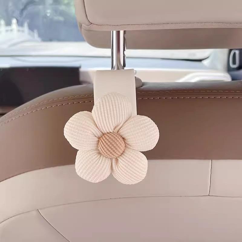 1/2/4PCS Multifunctional Flower Car Hooks Cute Flower Cute Car Seat Backrest Creative Storage Hooks Car Decorations