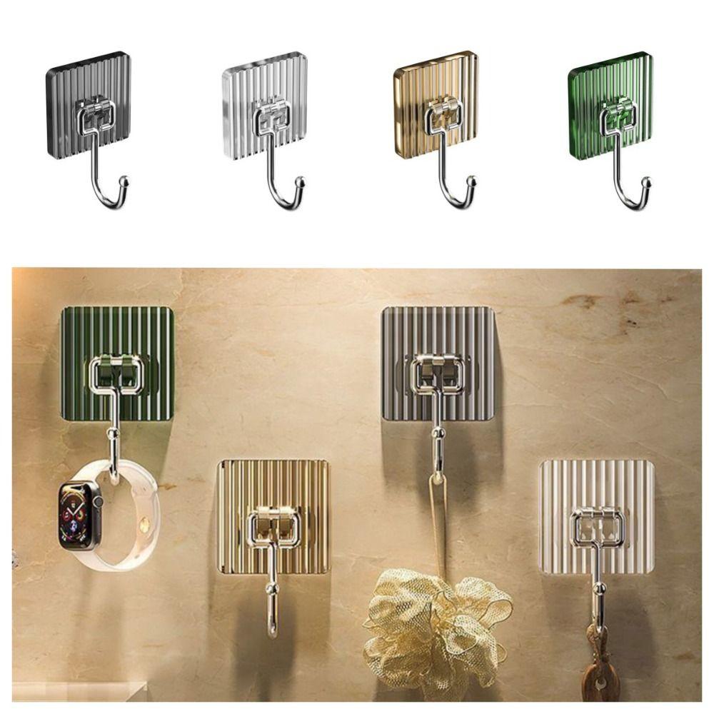 5 Stück Wandmontierter Wandhaken Selbstklebend Wasserdicht Badezimmerhaken Hängender Quadratischer Schlüsselanhänger Haken Badezimmerbeschläge