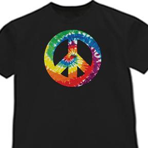 Tie-dye peace sign Tie Dye shirt tye Cool Black T-shirt S