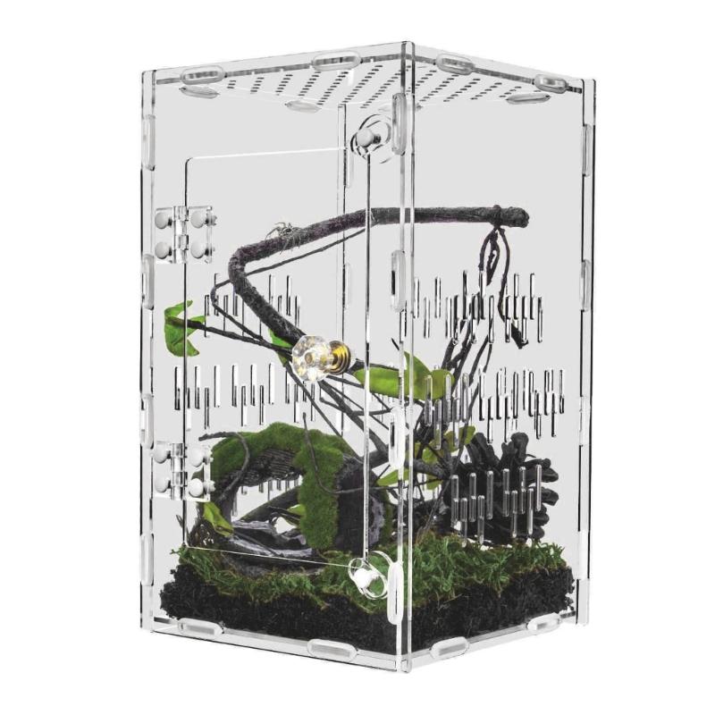 Акриловый дом-террариум для рептилий с ударопрочным полностью прозрачным корпусом и вентиляцией для здоровой среды обитания питомца 1