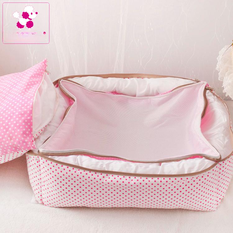 

Гнездо для домашних животных в квадратном стиле в горошек, полностью съемное и моющееся, роскошный диван для домашних животных, съемный и моющийся L 81*61*18cm