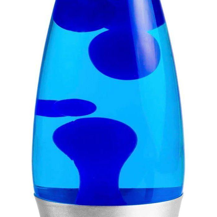 Lampe à Lave - CELLUSTOP - Magma - Bleu - Métal et Verre - 34x9 cm
