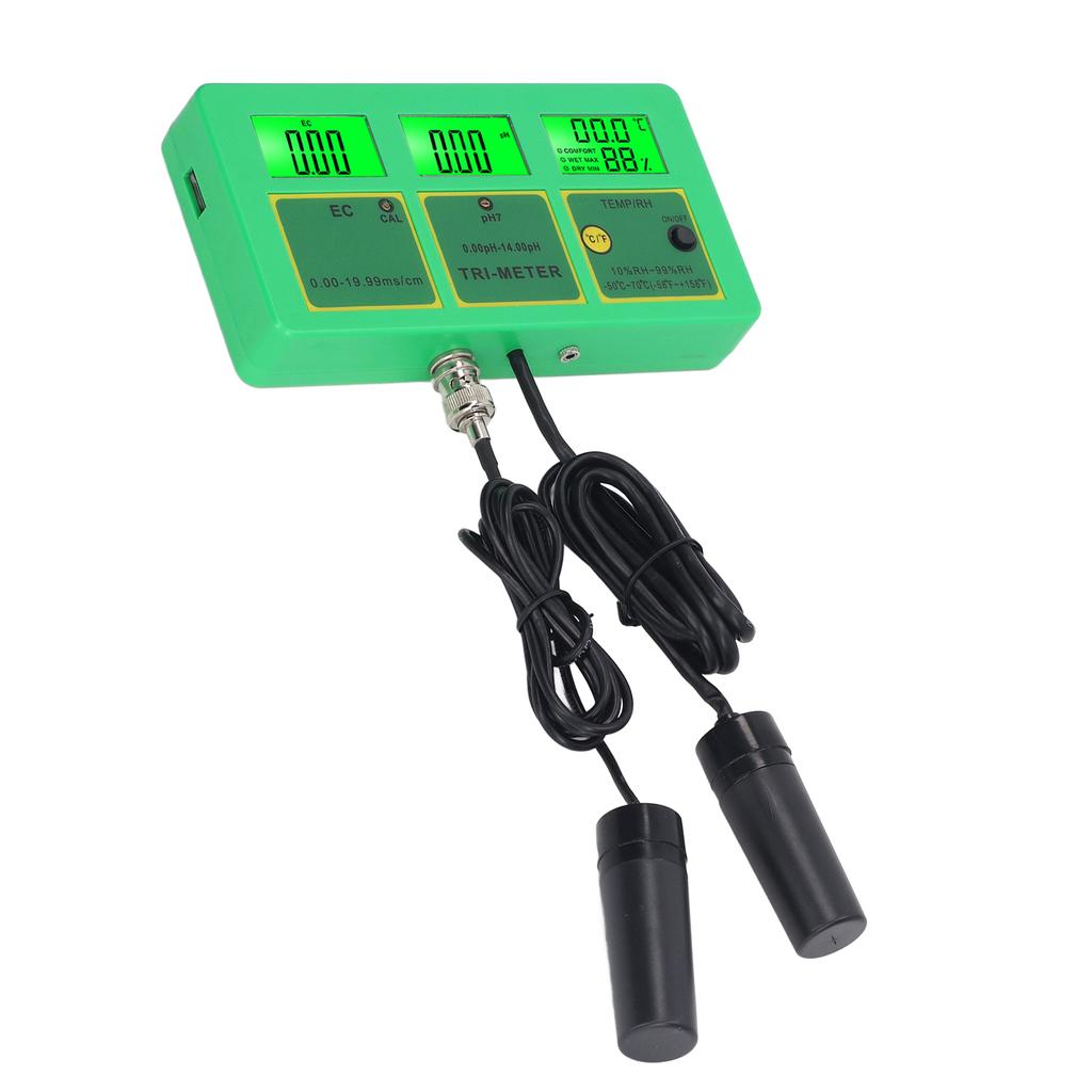 3 in 1 Water Quality Detector EC PH Temperature Humidity Tester LCD Display Water Monitor
