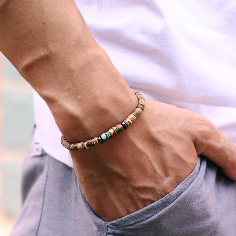 Noter Bohemia Coconut Bead Bracelet Unisex Grade A Emperor Stone Braslet Leisure Accessories Natural Wooden Braclet Beach Joias