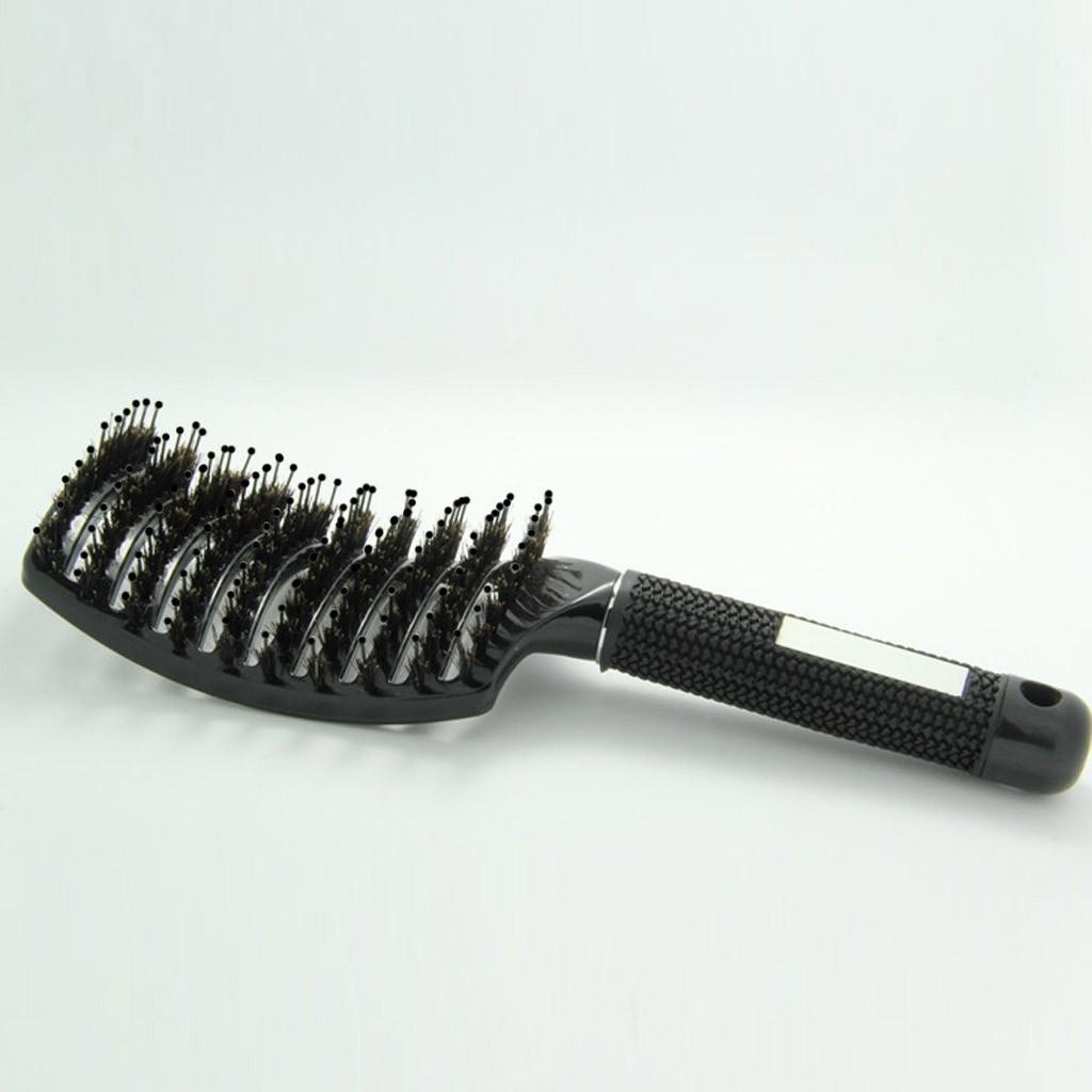 

Женская щетина нейлоновая расческа для волос массаж головы расческа Detangle щетка для волос салонный инструмент one size чёрный