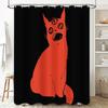 Unique Cat Shower Curtain Abstract Animal Lover Home Decor Modern Bathroom Set Artistic Pet Portrait Washroom Accessories