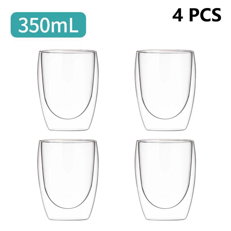 Transparent Glass Coffee Cup Milk Whiskey Tea Beer Double Creative Heat Resistant Cocktail Vodka Wine Mug Tumbler Drinkware Gift