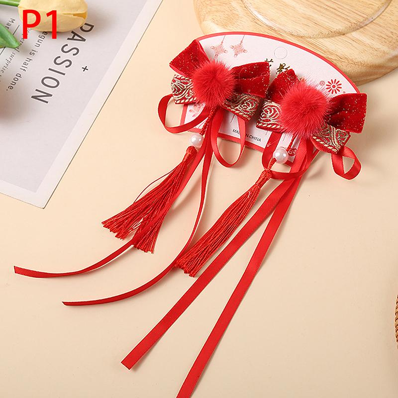 

2 шт. Красный бант украшение для волос Новогодние аксессуары Заколки для волос для женщин Девушек Милые Детские Головные уборы Заколки Аксессуары для волос
