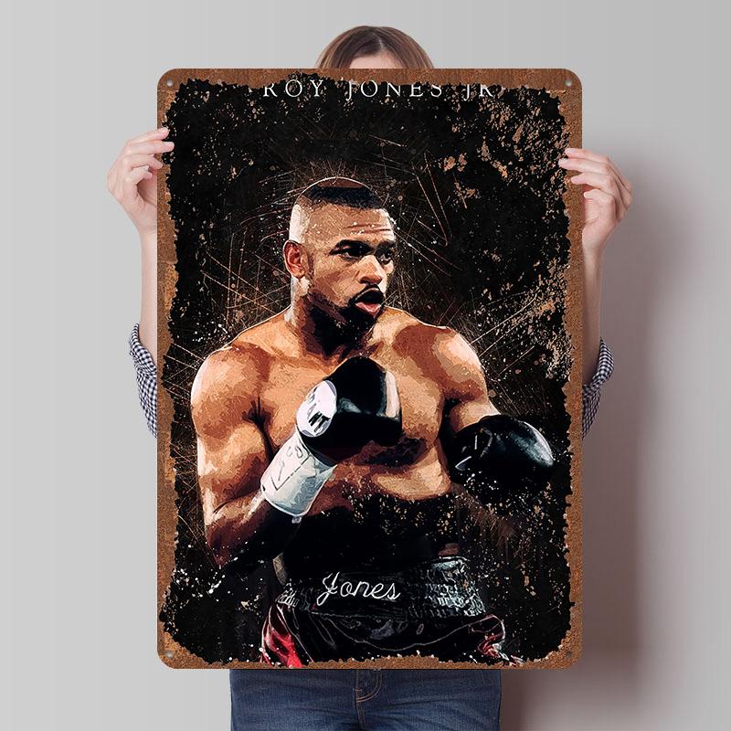 Roy Jones Jr Boxer Metal Posters Custom Vintage Metal Signs Wall Art Retro Tin Plaque for Man Cave Decoration Bedroom Desk Decor