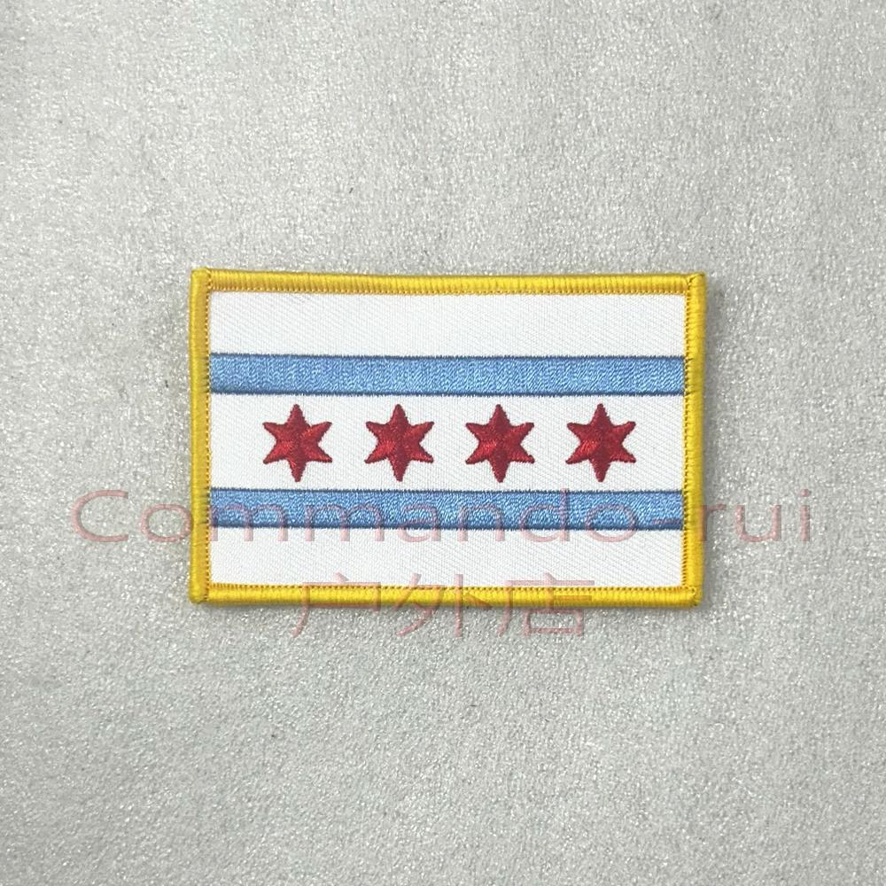 Чикаго, США ЧИКАГО CPD Флаг города Чикаго, вышитый значок/нашивка