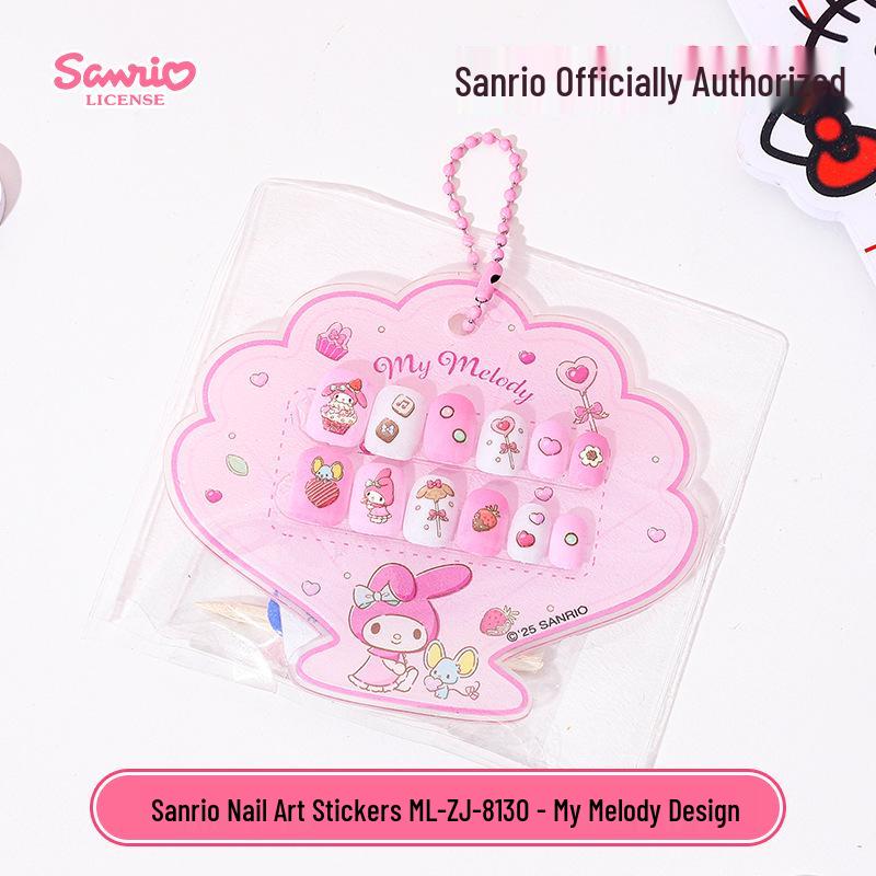 KT Cat Tecknad Bärbar Nagelklistermärke för Barn - Avtagbar, Självhäftande Gelé Nageldekor för Flickor