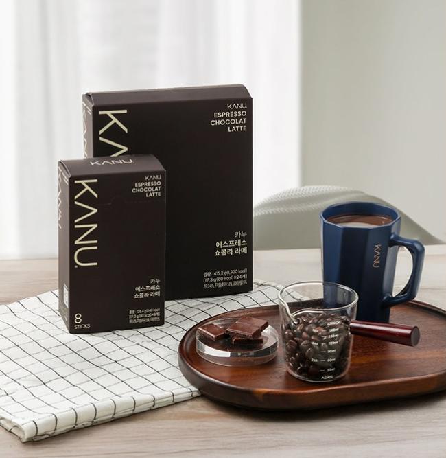 Kanu Espresso Choco Latte Coffee Mix | 24 Sticks | Korean Café-Style Mocha