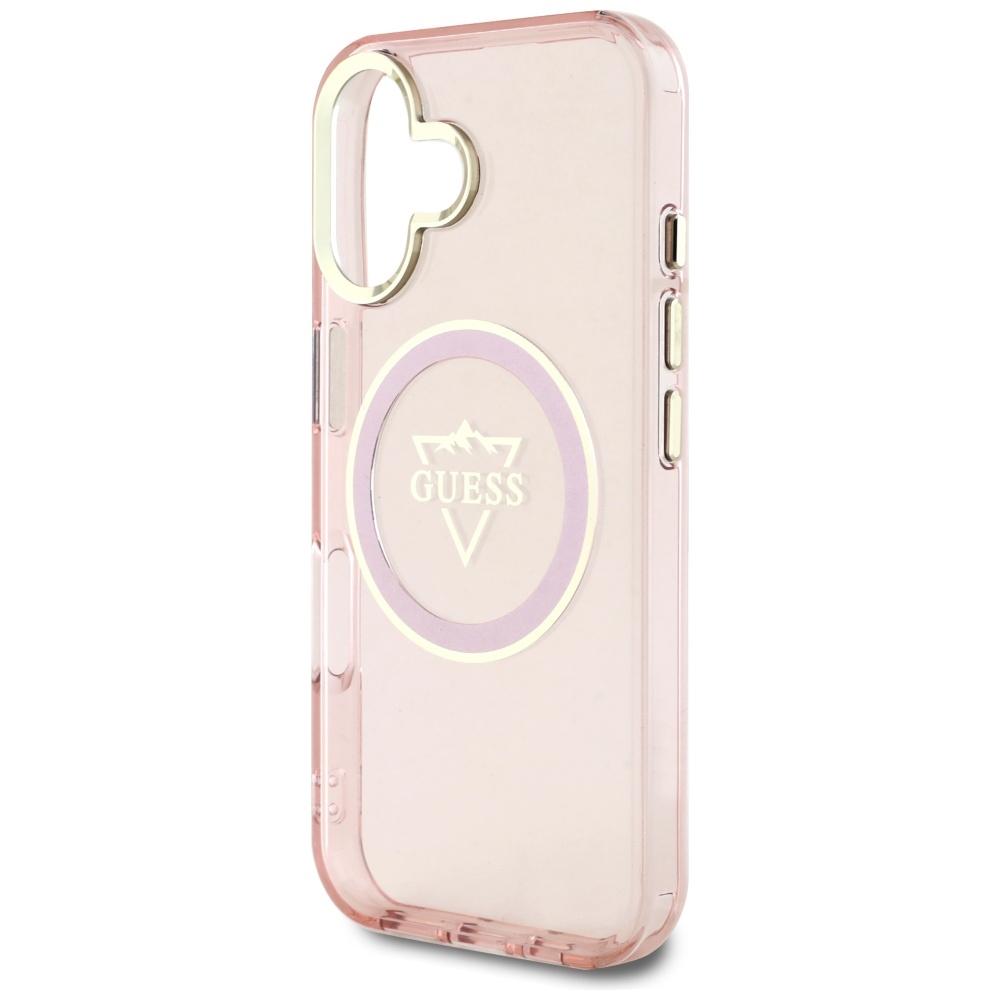 Etui Guess Iml Metal Mountain Logo       Magsafe Do Iphone 16 Różowy