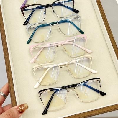 New Men Women Fashion Metal Eyeglass Frames Anti-Blue Light Glasses Lightweight And Comfortable Computer Goggles Whosale
