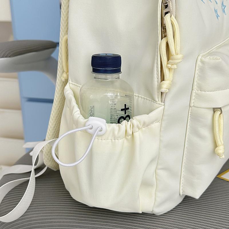Women's Star Embroidered Backpack Junior Senior High School Schoolbag