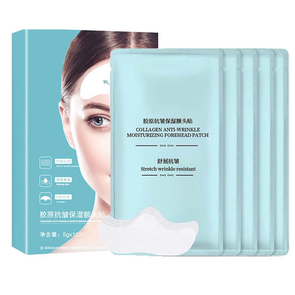 10 ks náplastí na čelo pro ženy a dívky Vyhlazují jemné linky Proti vráskám Hydratační Péče o obličej Kolagenové Obličejové Pro denní použití