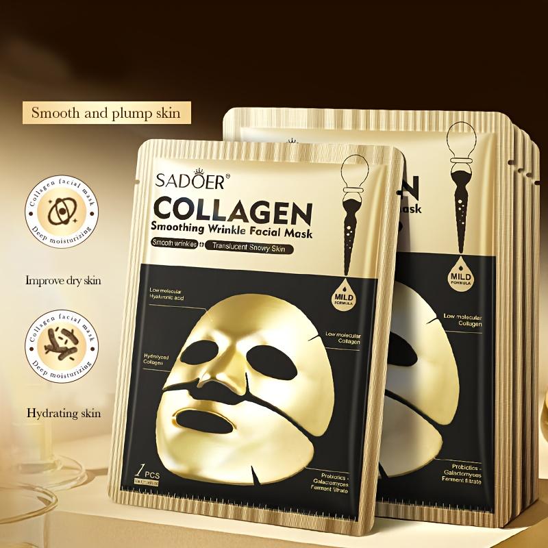 COLLAGEN Smoothing Wrinkle Facial Mask,Highly Moisturizing,Hydrating and Locking In Moisture,Firming,Smoothing and Brightening The Skin
