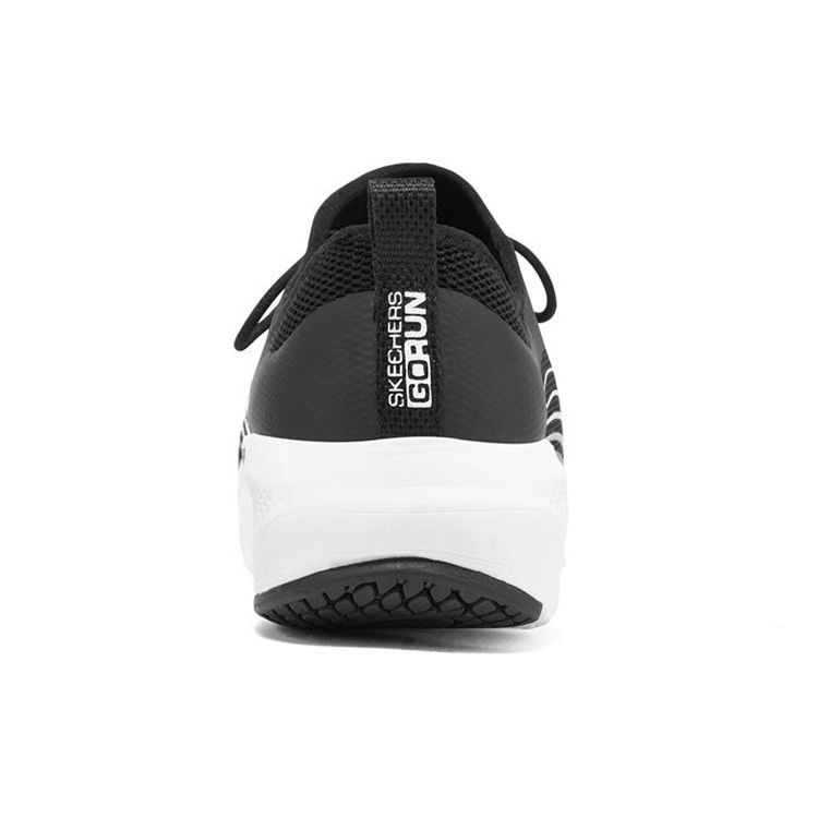 Skechers Go Run Elevate Round Toe Lace-Up Mesh Low-Top Running Shoes Women Sneaker Black 128329-BKW