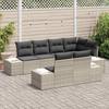 7 Piece Garden Sofa Set with Cushions Light Grey Poly Rattan