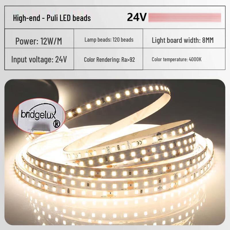 

24V LED Strip Light with High CRI and Eye Protection