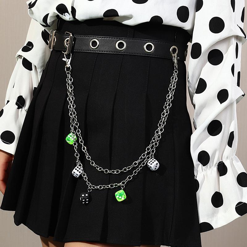 Transparent Acrylic Dice Dice Pendant Pendant Waist Chain Versatile Trouser Chain