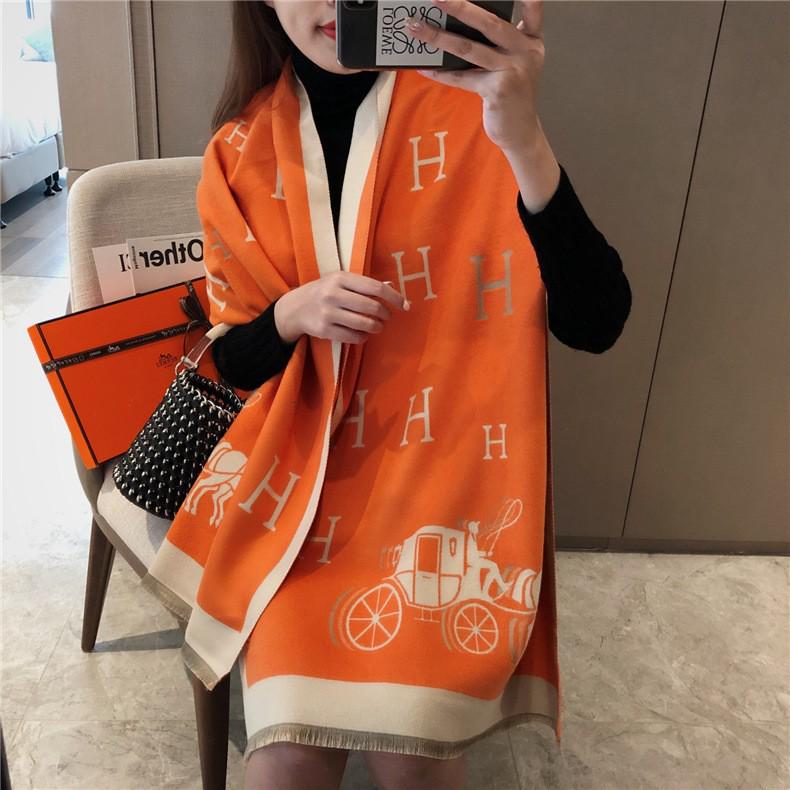 Korean-Style Houndstooth Faux Cashmere Scarf Shawl for Women - Thickened Double-Sided Winter Neck Warmer