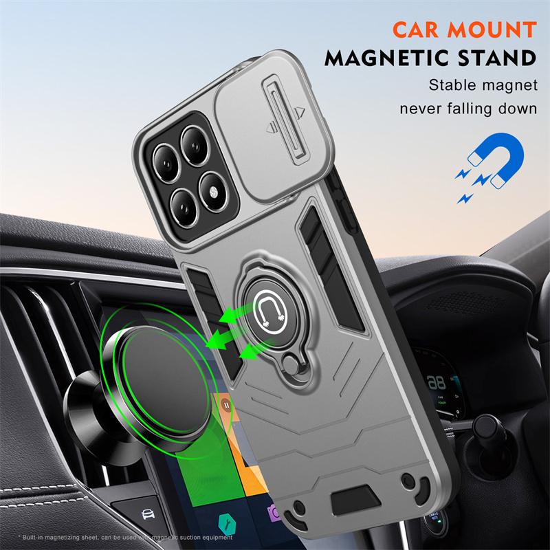 

Для 14T 5G чехол слайдер объектив толкающий окошко магнит кольцо держатель задний бампер для 14T 5G телефон чехол For Xiaomi 14T 5G