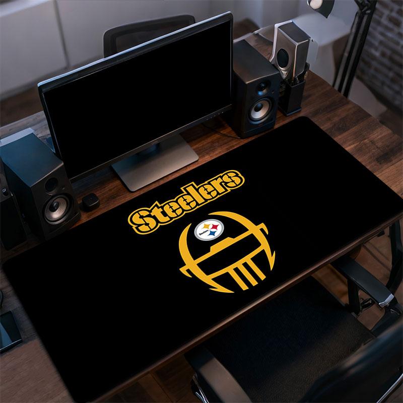 Steelers Mouse Pad, Large Gaming Desk Mat, Non-slip XXL Mousepad for Laptop & Tablet, Mini PC Playmat with Stitched Edges
