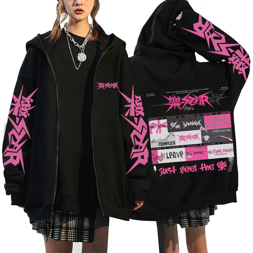 Women's Casual Fashion Printed Long Sleeve Zipper Hooded Sweatshirt