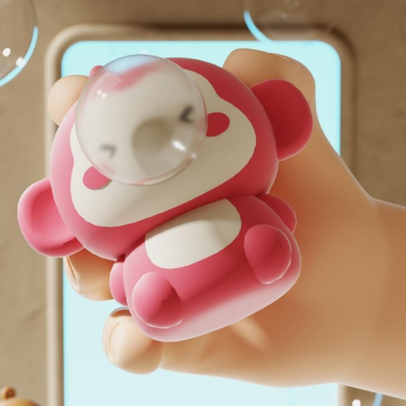 Playful Panda Monkey Bubble Stress Ball Squeeze Toy For Adults Kids Anxiety Relief Sensory Therapy