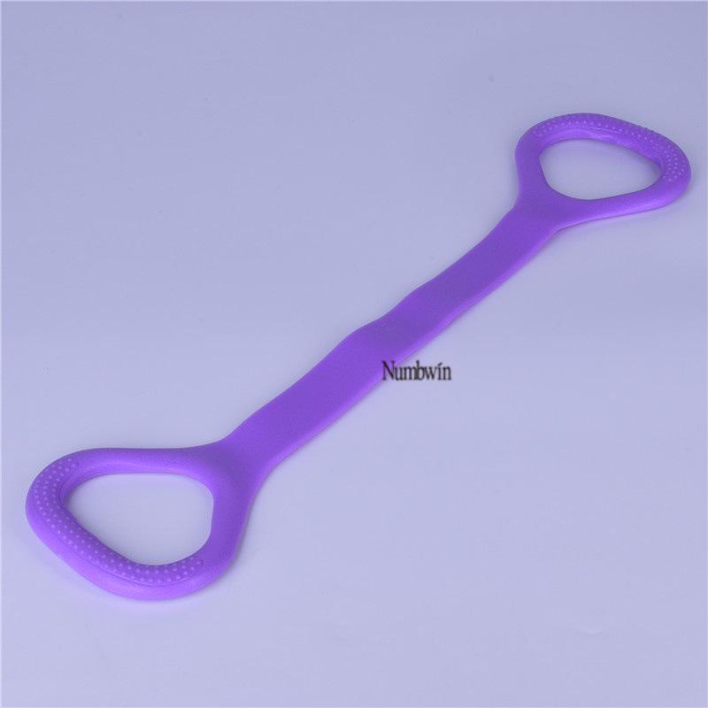 Numbwin Heart Shaped 8-Figure Resistance Band with Massaging Handle 120g for Yoga and Back Stretching