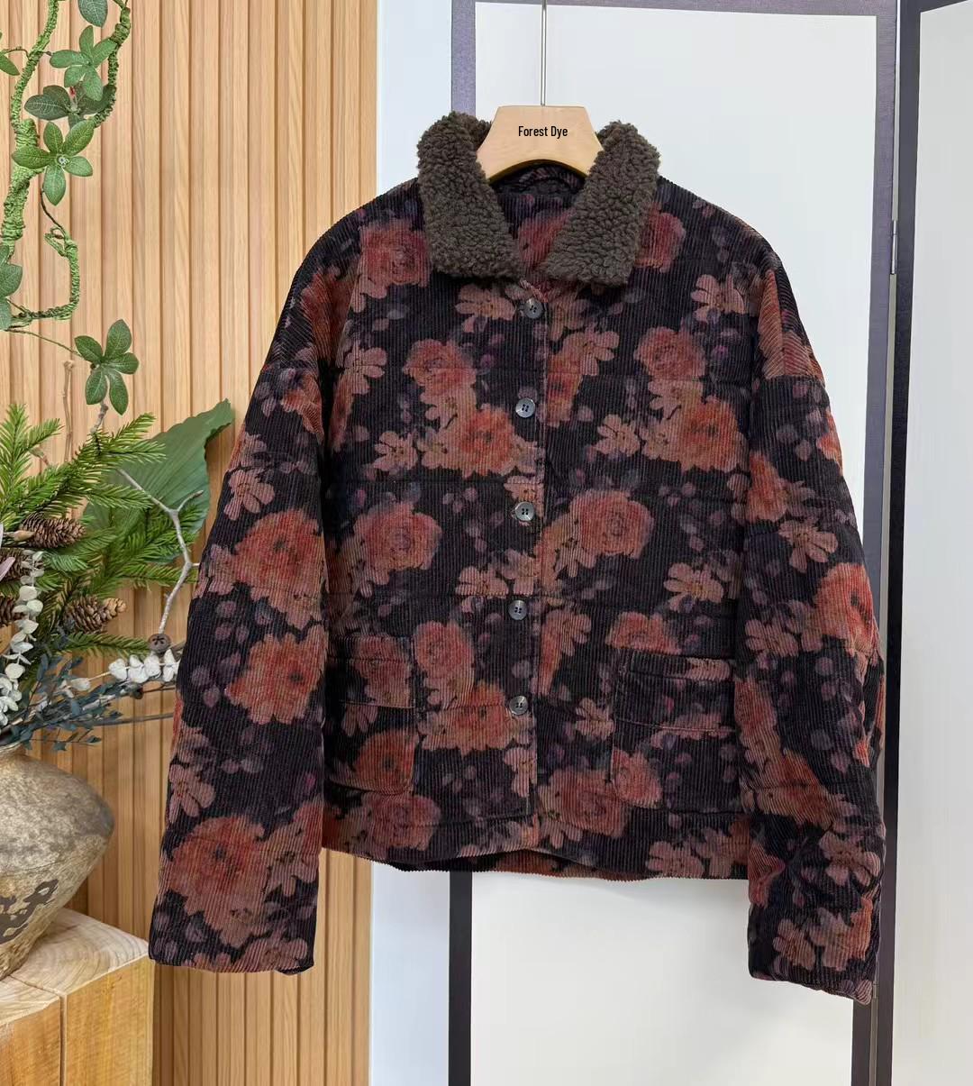 Women`s Loose Retro Style Winter Corduroy