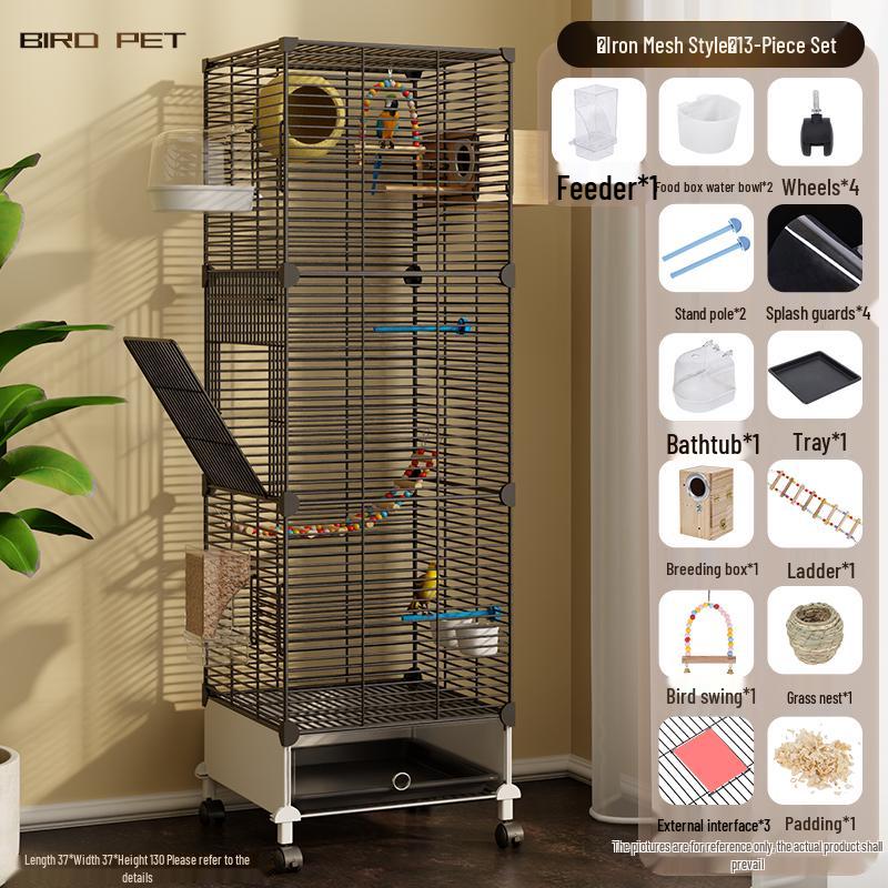Luxury Large Bird Cage for Cockatiels, Budgerigars, Parrots with Breeding Box
