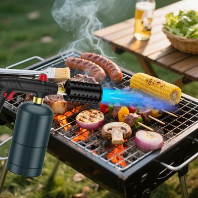 Torche à propane puissante Torche de cuisine à charbon de bois avec verrou de sécurité Torche à flamme multifonctionnelle pour chef Gadgets de cuisine pour gril Sous Vide BBQ