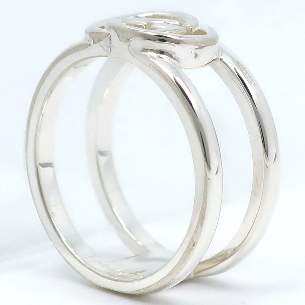 GUCCI Interlocking G open Ring Silver925 #7.0(US Size) 5.2g Women Used