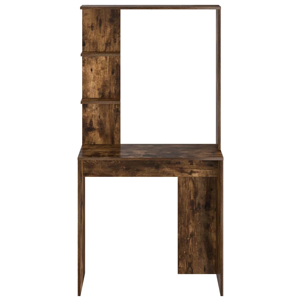 Desk with Shelf Smoked Oak Finish 78.5 x 37 x 154.5 cm