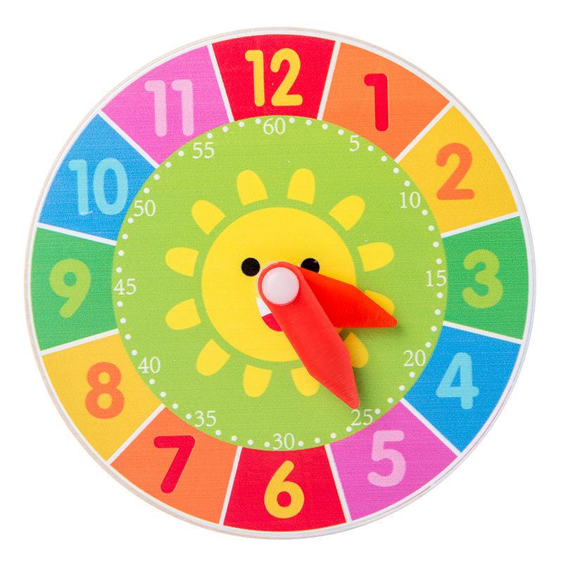 Wooden Educational Alarm Clock Toy for Kids Aged 3-6