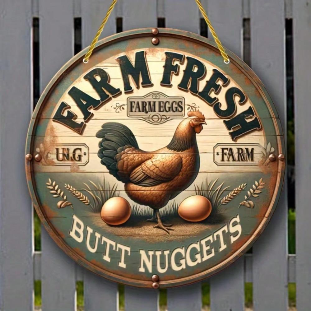 Vintage Metal Rooster Sign Farmhouse Decor Kitchen Wall Art