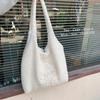 Autumn Winter Cute Girl Plush Vest Bag Sweet Student Embroidery One Shoulder Tote Bag