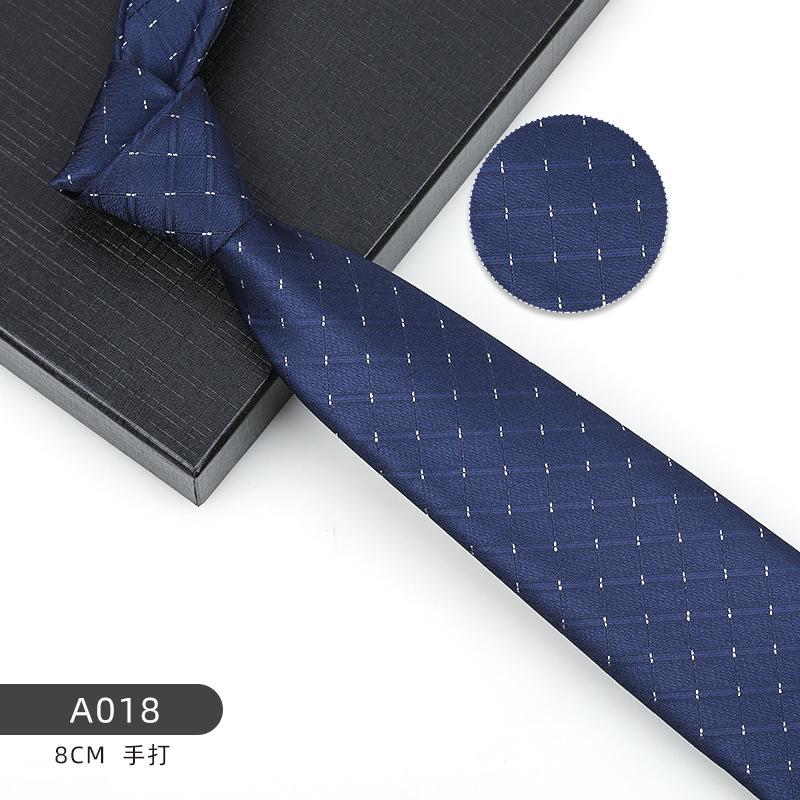 Business Blue Formal Tie Zipper Groom Wedding Korean Version Narrow Lazy Without Striped Bow Tie Plaid