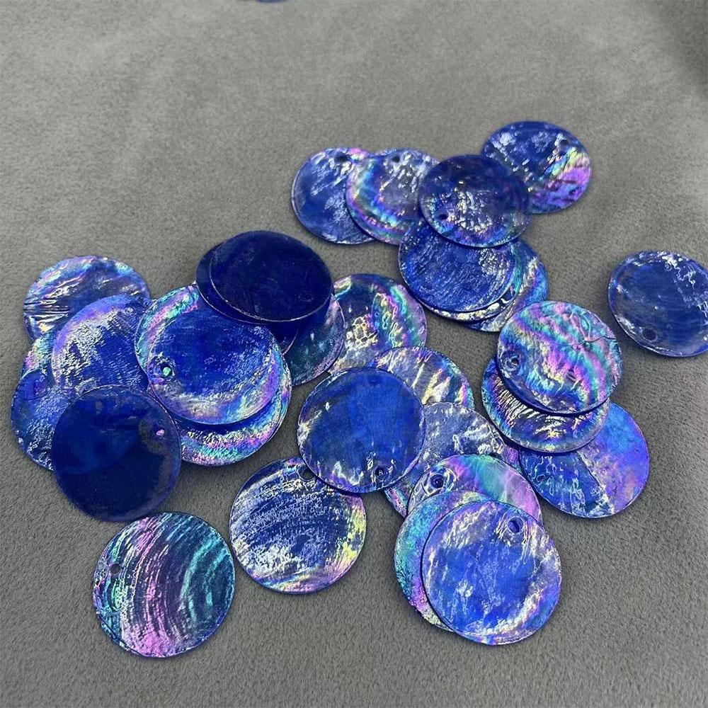 10pcs Round Disc Mirror Shell Beads Pendant Beige Mother of Pearl Charms for Handmade Earring DIY Craft Necklace Jewelry Making