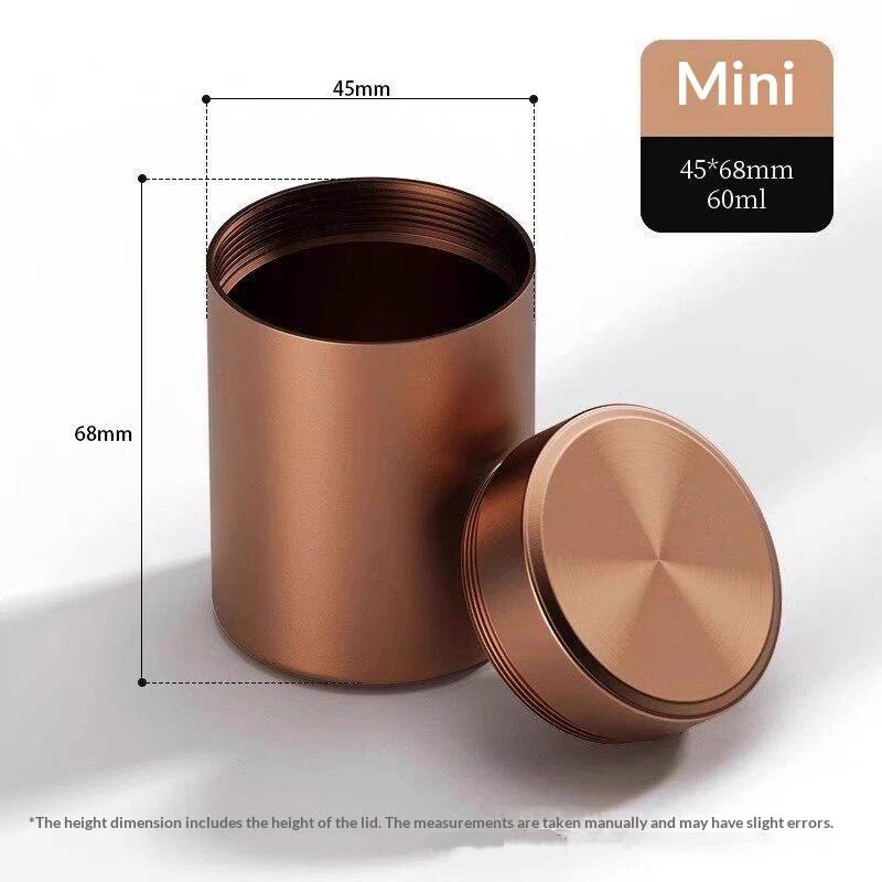 Mini Boîte à Thé Portative Scellée Boîte de Rangement Métallique en Alliage d'Aluminium Anti-humidité pour Camping Pique-nique Rangement du Thé