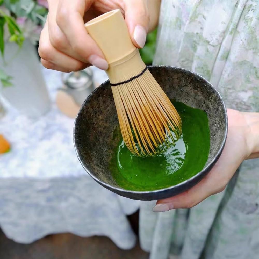 DFsucces 3-Piece Tea Ceremony Utensil Set 100-Standing Bamboo Tea Whisk, Tea Spoon, and Tea Scoop, Matcha Powder Whisk, Traditional Crafts for the