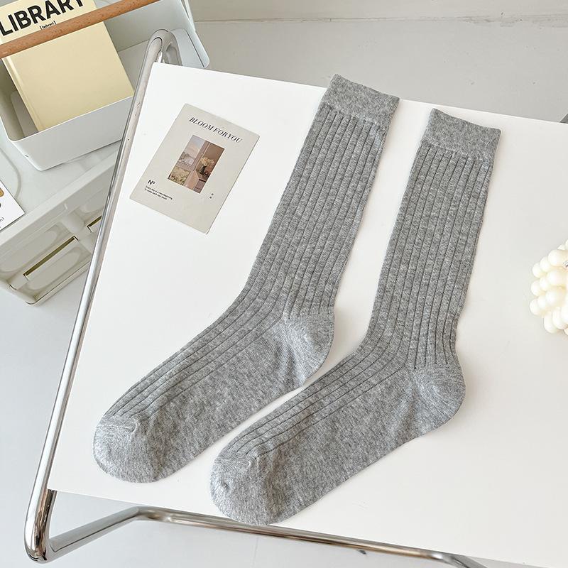 Wind Vertical Socks Summer Thin Tide Gray Catwalk Stacking Socks Stockings Ballet Medium Tube
