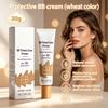 AMZ Moisturizer BB Cream Wheat Color With Niacinamide Vitamin E Jojoba Oil For Daily Protection Even Skin Tone Hydrating Makeup Base 30g