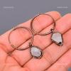 Rainbow Moonstone Gemstone Copper Dangle Birthday Electroformed Earrings Jewelry V-110